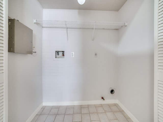 laundry area with hookup for a washing machine, hookup for a gas dryer, and electric dryer hookup