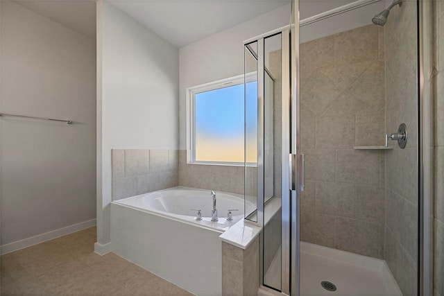 bathroom with plus walk in shower