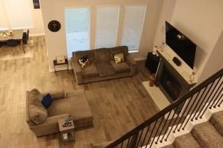 living room featuring hardwood / wood-style floors