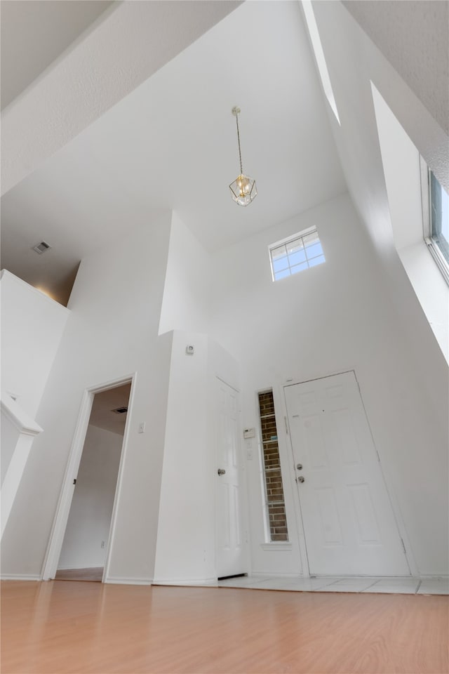 interior space with hardwood / wood-style flooring