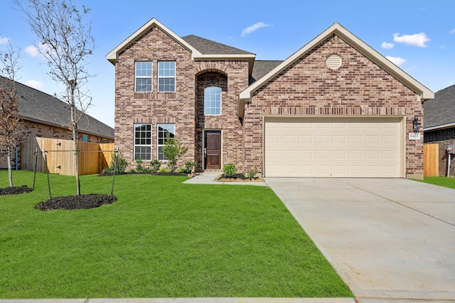 front of property with a garage and a front yard