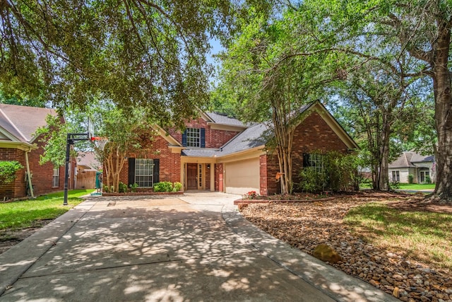 front of property with a garage