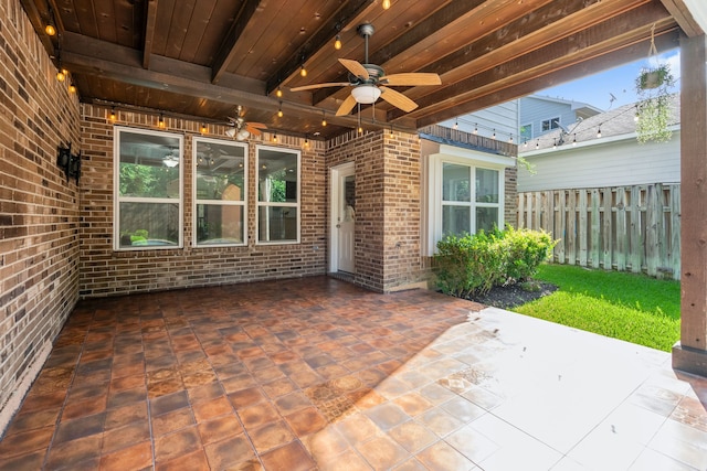 view of patio / terrace with ceiling fan