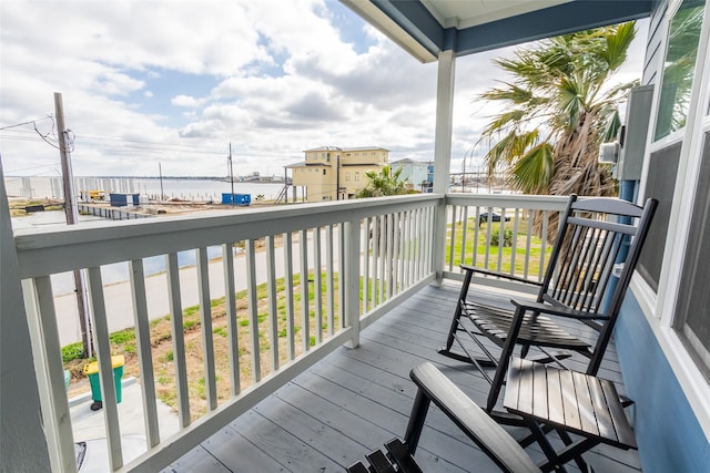 balcony with a water view