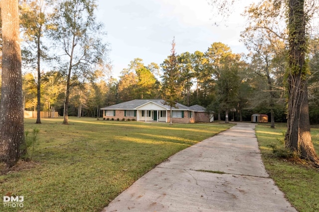 ranch-style house with a front yard