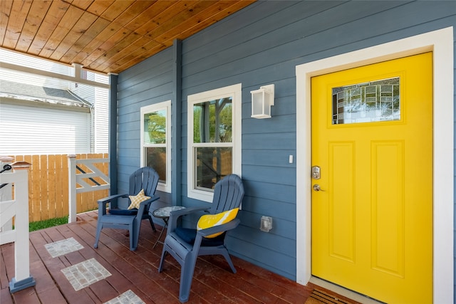 property entrance with a porch
