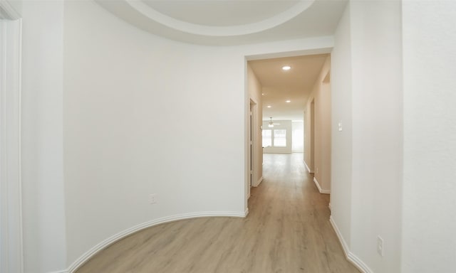 hall featuring light wood-type flooring