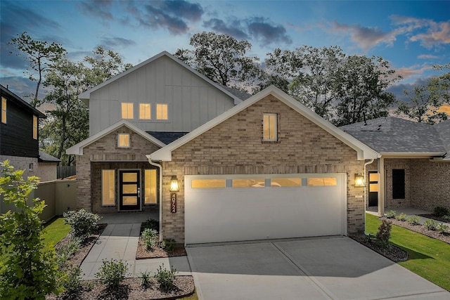 view of front of house featuring a garage