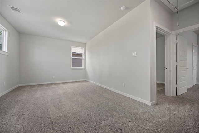 view of carpeted spare room