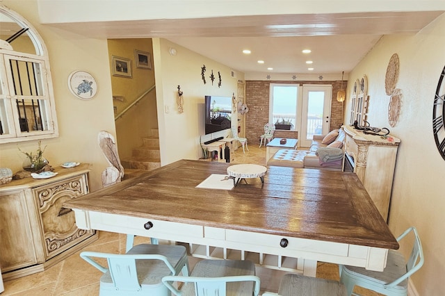 view of tiled dining room