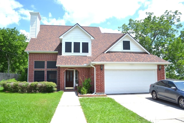 view of front facade featuring a front lawn