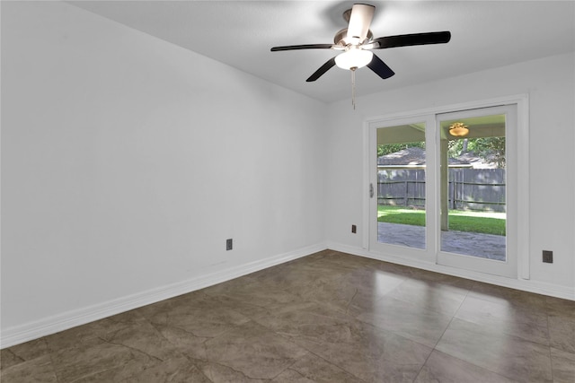 unfurnished room featuring ceiling fan