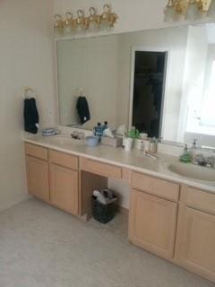 bathroom featuring double vanity and a sink