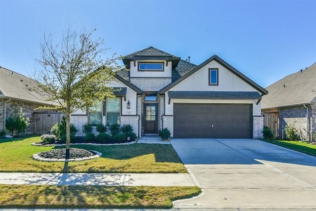 craftsman-style home featuring a front lawn