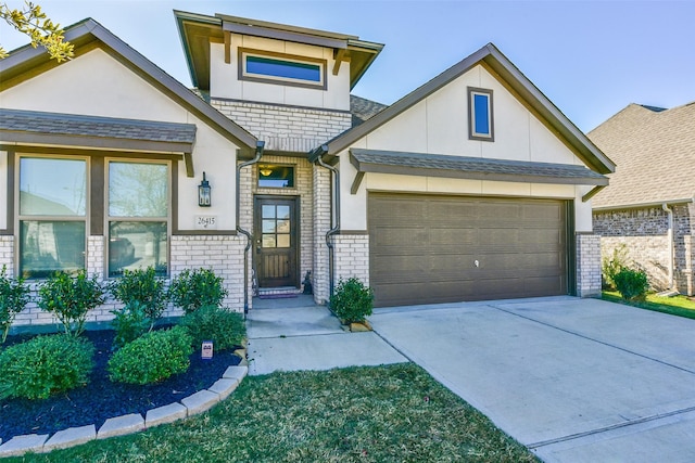 view of front of house with a garage