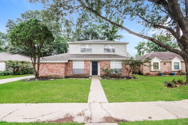 view of property with a front lawn