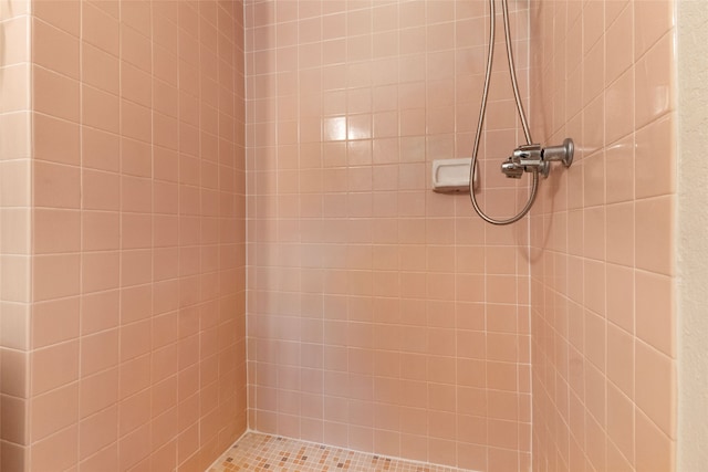 bathroom featuring a tile shower