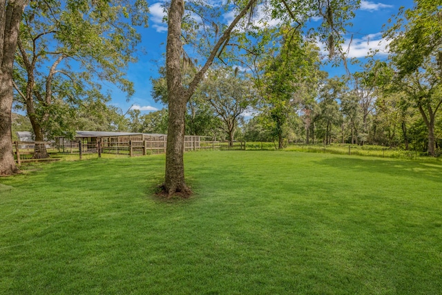 view of yard featuring a rural view