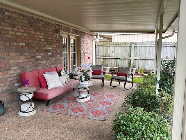 view of patio / terrace with an outdoor hangout area