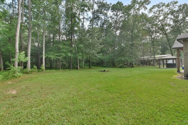 view of yard with a gazebo