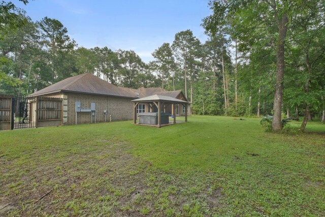 view of yard featuring a gazebo