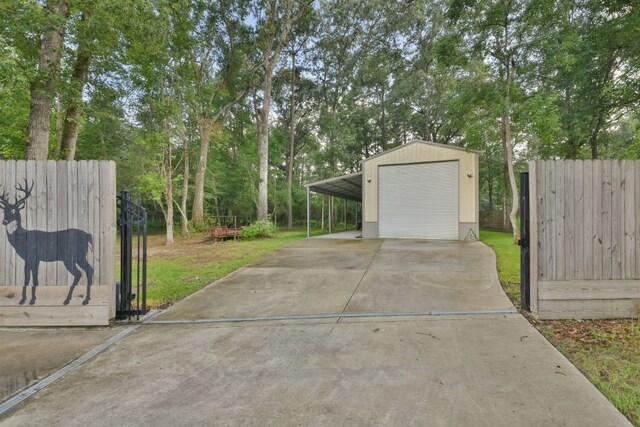 view of garage