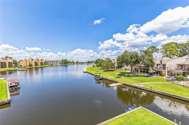 property view of water featuring a residential view