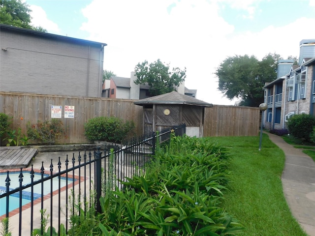 exterior space with a community pool