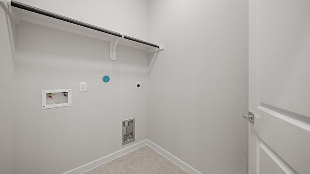 laundry area featuring electric dryer hookup, hookup for a gas dryer, and washer hookup