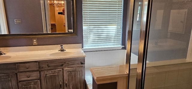 bathroom with double sink vanity