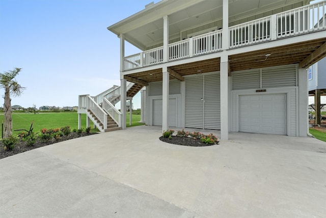 view of property exterior with a garage