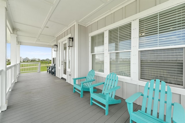 wooden deck with a porch