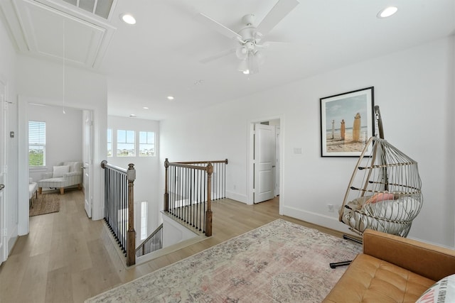 hall featuring light hardwood / wood-style floors