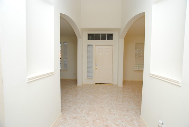 view of tiled entrance foyer