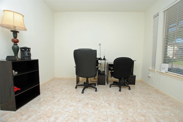 view of tiled office