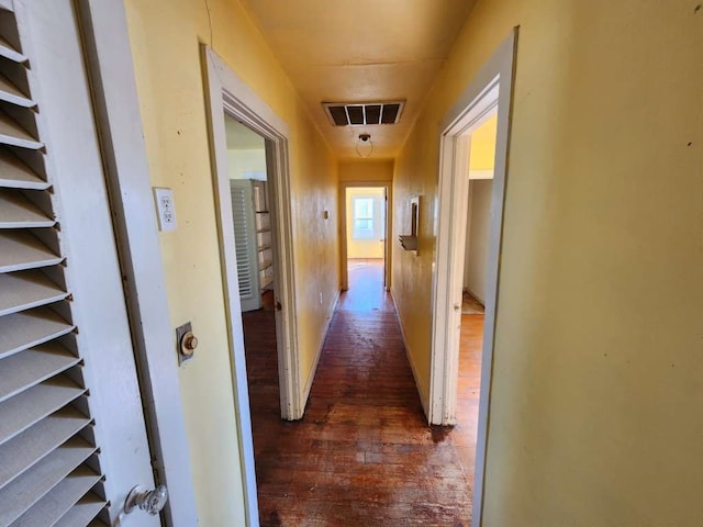 hall featuring dark hardwood / wood-style floors