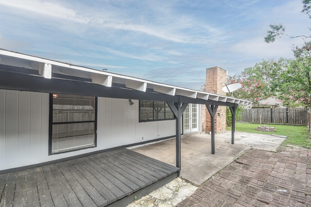 view of patio / terrace featuring a wooden deck