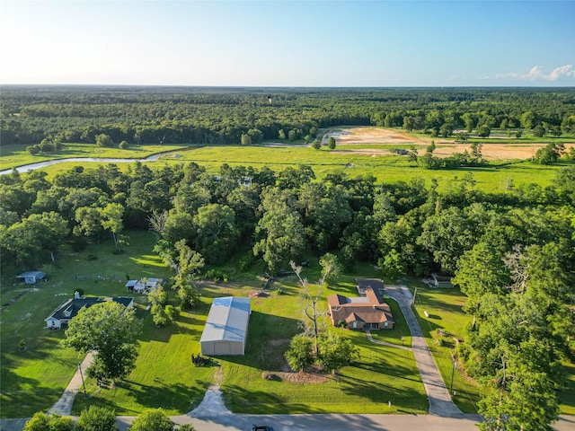 bird's eye view with a rural view