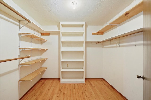 walk in closet featuring light wood-type flooring