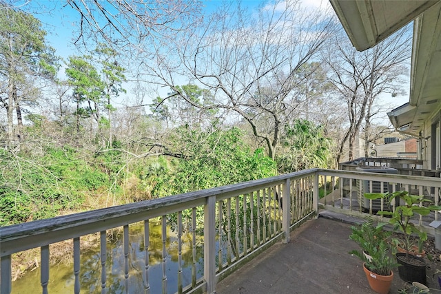 balcony with a water view