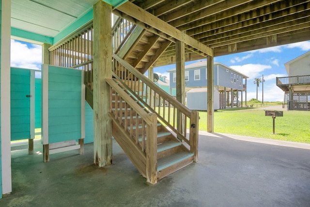 122 Ocean View Dr, Crystal Beach, TX 77650 - view of patio featuring stairway