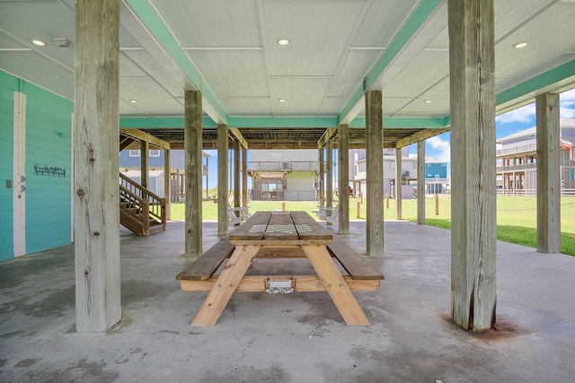 122 Ocean View Dr, Crystal Beach, TX 77650 - view of patio featuring stairway