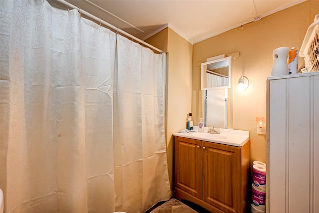 bathroom with oversized vanity