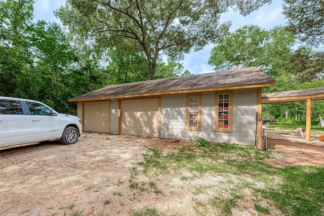 view of garage