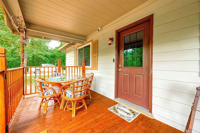 deck with covered porch