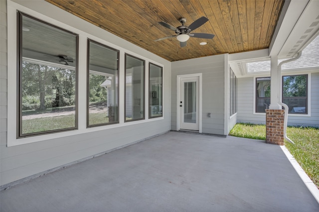 view of patio / terrace with ceiling fan