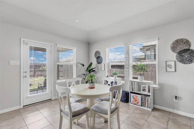 view of tiled dining space