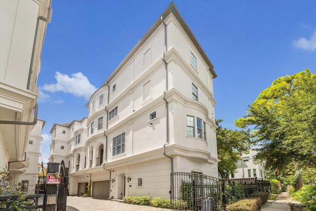 view of property featuring a garage