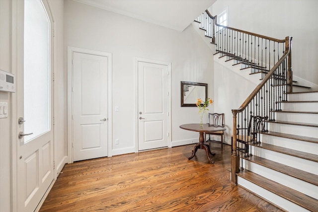 entrance foyer with hardwood / wood-style flooring