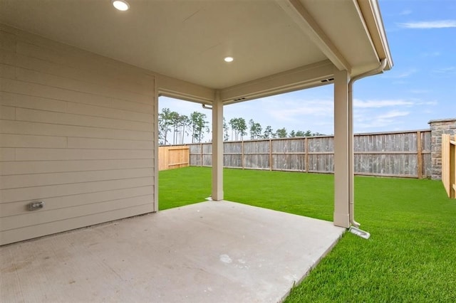 view of patio with a fenced backyard